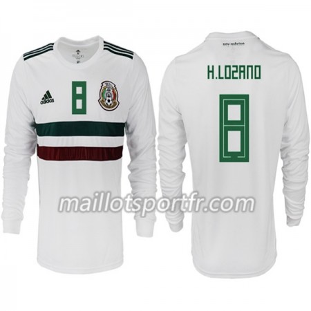 Maillot de Foot Mexique H. LOZANO 8 Extérieur Coupe du monde 2018 ML